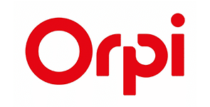 Logo Orpi : Agence Immobilière Réseau Expert Logo Orpi rouge vif sur fond blanc. Les lettres 'Orpi' sont stylisées, le 'O' étant un cercle presque complet et le 'i' ayant un point rond distinctif.
